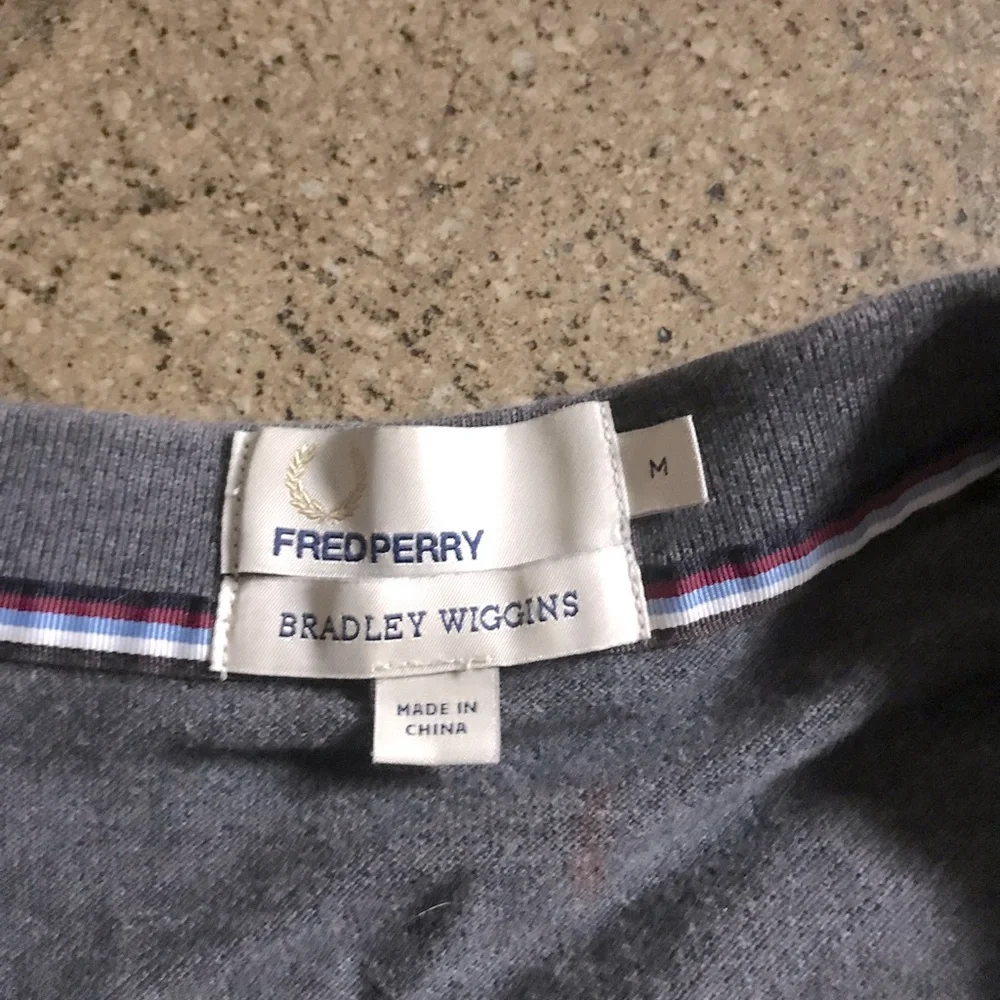 Fred Perry X Bradley Wiggins Polo Shirt - M - Grey and Teal - Picture 4 of 5